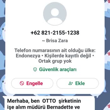 WhatsApp Üzerinden Gelen Endonezya Numaralı Mesaj Hakkında Güvenlik Endişesi
