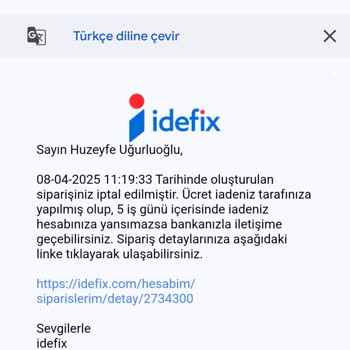 Sipariş İptali Ve Mağduriyet Uyarısı