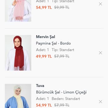 Modanisa kein "3 kaufen, 2 bezahlen"-Rabatt bei Schals trotz Anzeige