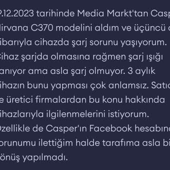 Casper Nirvana C370'nin Tekrarlayan Şarj Sorunu