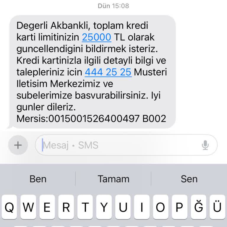 Kredi Kartı Limitimin Habersiz Düşürülmesi