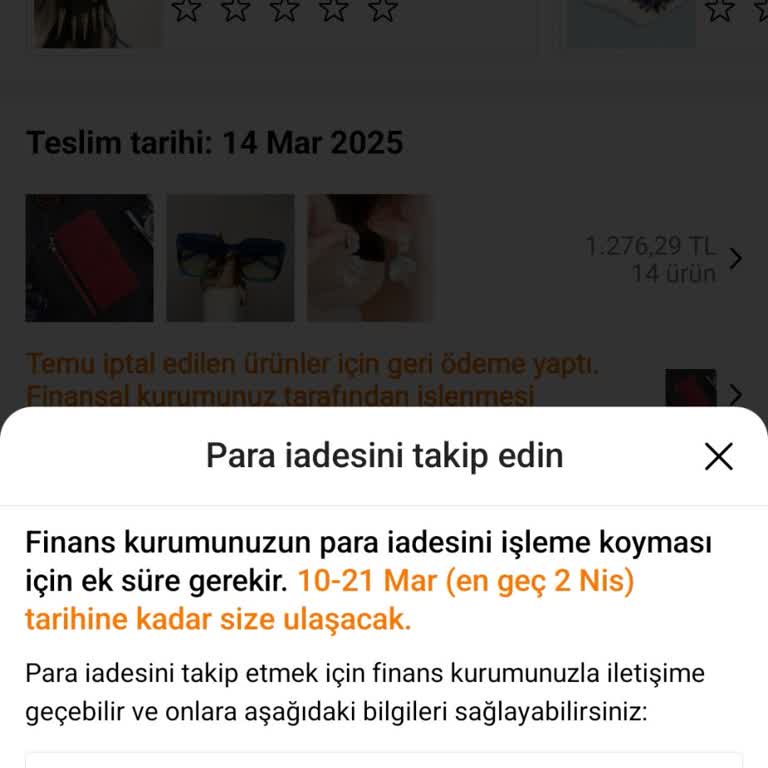 Temu'dan Yapılan İade İşlemi Ve Geciken Para İadesi