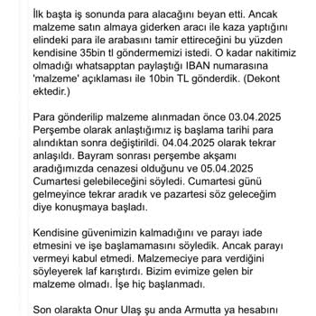 Hizmet Alımında Yaşanan Sorun Ve İade Talebi