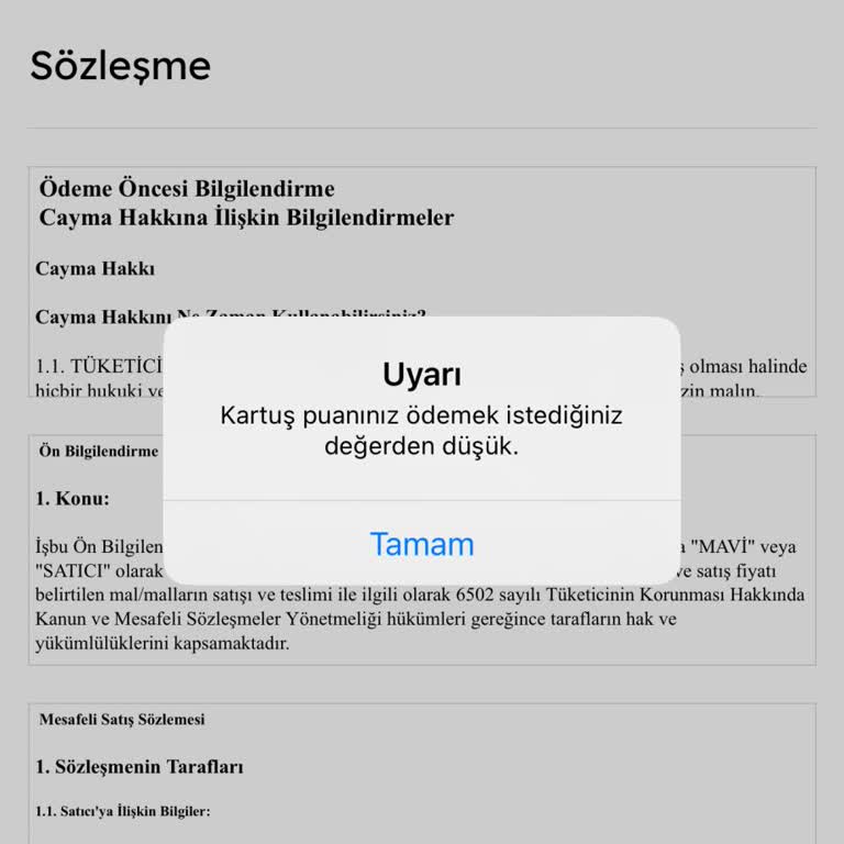 Mavi Sitesinde Kartuş Puanı Sorunu