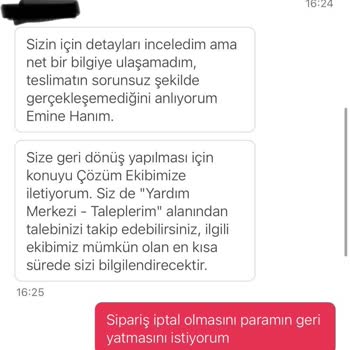 Yemeksepeti'nde İptal Edilmeyen Sipariş Ve İade Sorunu