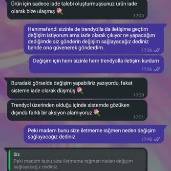 Defolu Elbise Ve Çözüm Sunmayan Müşteri Hizmetleri