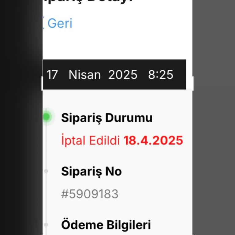 Sipariş İptali Hakkında Bilgilendirme Eksikliği