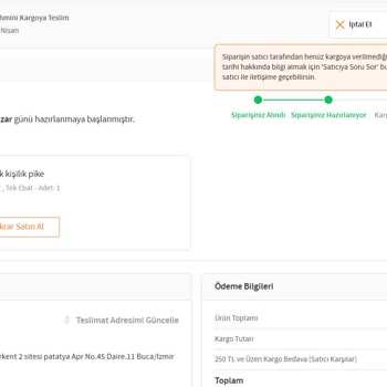 Trendyol Siparişimde Yaşanan Gecikme Ve İletişim Sorunları
