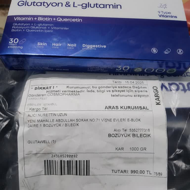 Eksik Gönderilen Glutawell Tabletleri