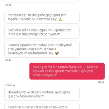 Ödemesiz Yemek İptali Ve Gecikme Mağduriyeti