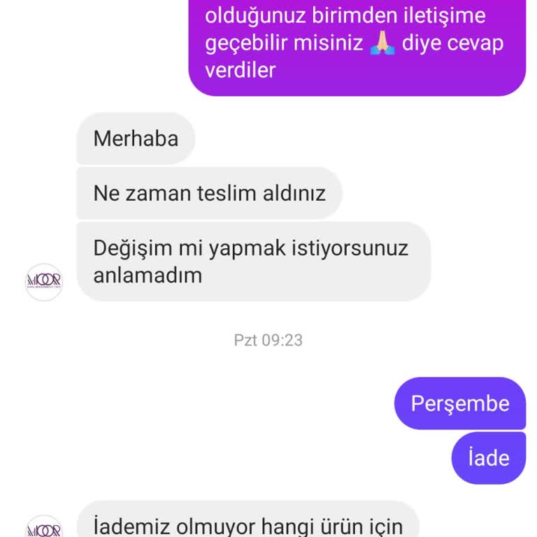 İade Talebine Yanıt Vermeyen Satıcı: Butik Moor