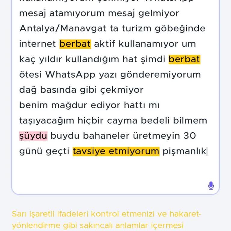 Turizm Merkezinde Vodafone Mobil Veri Sorunu