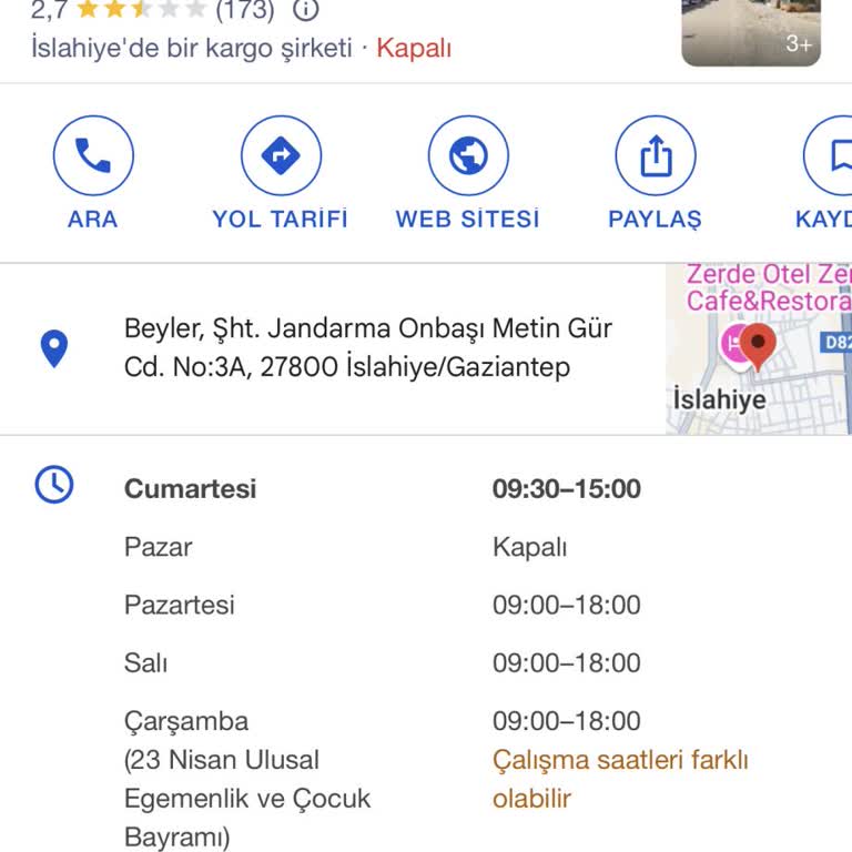 Aras Kargo'nun Çalışma Saatleri Ve Hizmet Sorunu