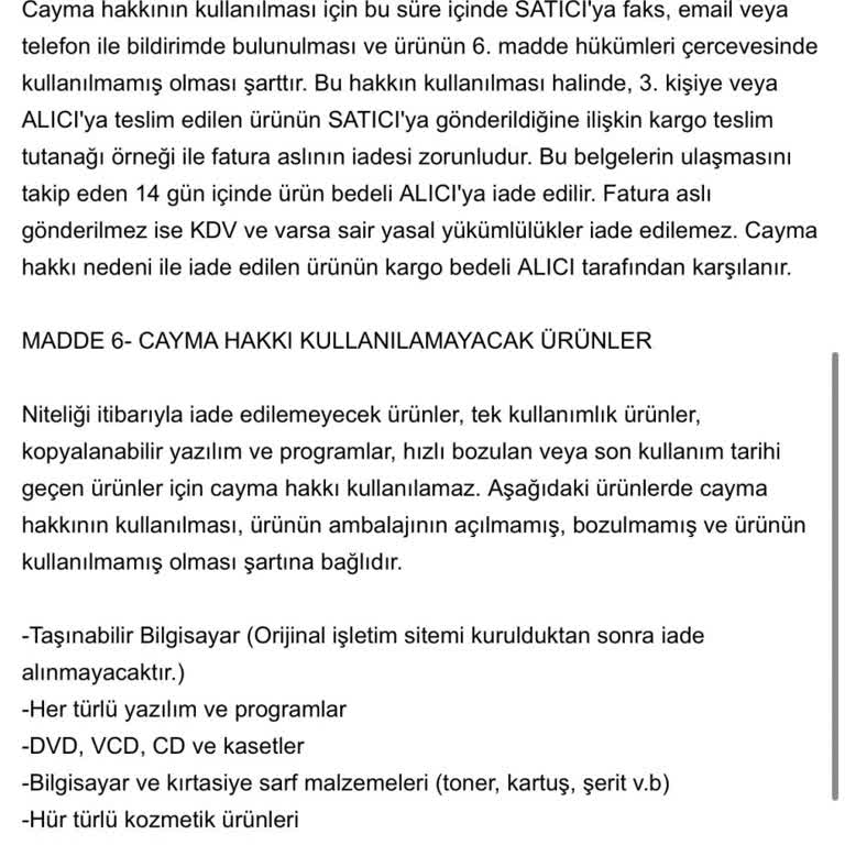 İade Hakkı Reddedilen Alışveriş Deneyimi