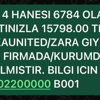 Kredi Kartımdan Habersiz 15.798 TL Harcandı!