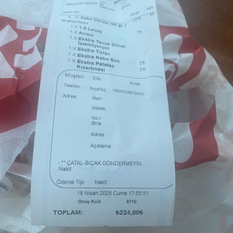 Eksik Para Üstü Ve Yanıltıcı Sipariş Durumu