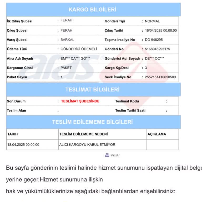 Kargo Teslimatında İletişim Eksikliği Ve Teslim Edilmeyen Paket