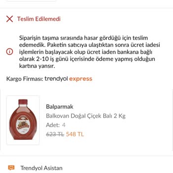 Trendyol'da İndirimli Bal Siparişim İptal Edildi Ve Para İadesi Sorunu