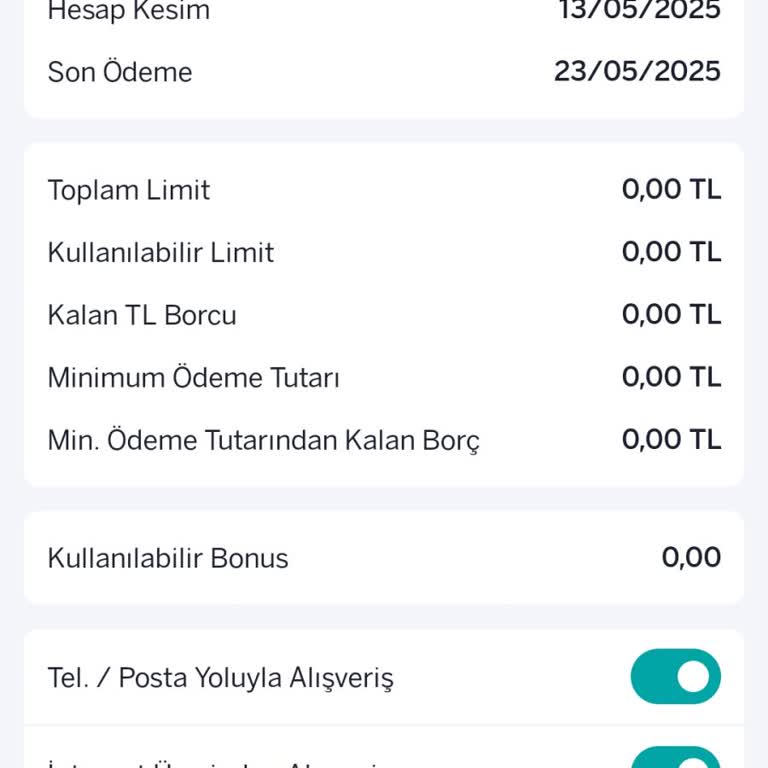 Garanti Bankası'nın Kredi Kartı Sürecinde Hayal Kırıklığı