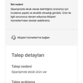 Eksik Gönderilen Ürünler Ve İletişim Sorunu