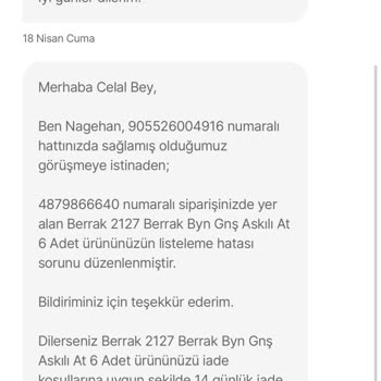 Eksik Gönderilen Ürünler Ve İletişim Sorunu