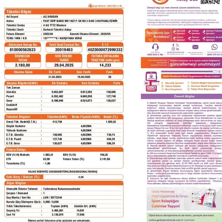 Beklenmedik Yüksek Elektrik Faturası Ve Tutarsızlık