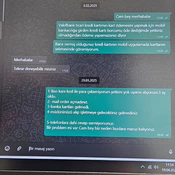 VakıfBank İzmir Şubesi'nde İlgisizlik Ve Mail Order Sorunu