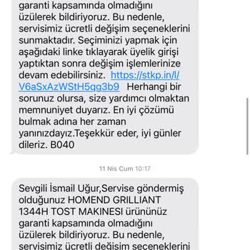 Karaca Tost Makinesi Servis Süreci Kabusu
