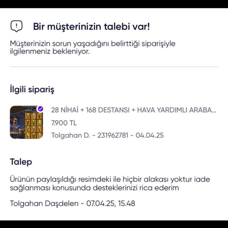 Dijital Ürün İadesinde İletişim Sorunu