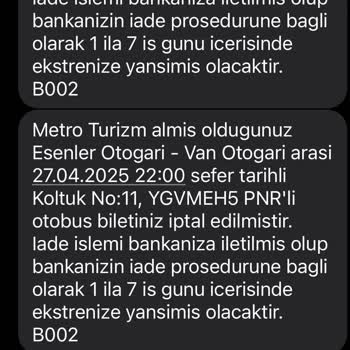 Metro Turizm'den İade Sorunu Ve Mağduriyet