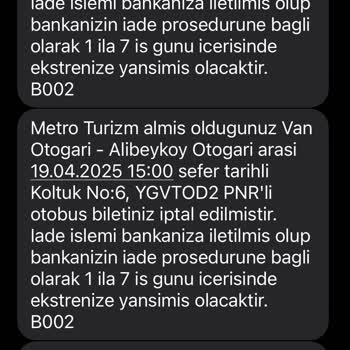 Metro Turizm'den İade Sorunu Ve Mağduriyet