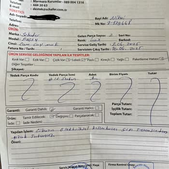 Schafer Fasty Çaycı Sürekli Arızalanıyor Ve Onarılmıyor