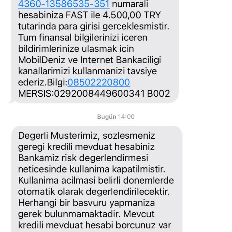 Denizbank KMH Hesabının Haksız Kapatılması