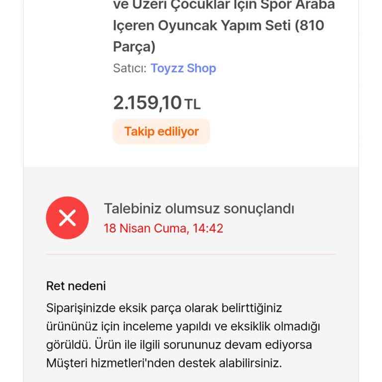 Eksik Lego Parçaları Ve Yetersiz Müşteri Hizmetleri