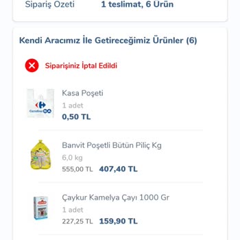 Carrefour SA Online Alışverişte Stok Sorunu Ve Alternatif Ürün Teklifi