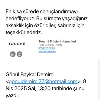 Touche Markasında İade Süreci: Onaylandı Ama Ücret İadesi Hala Bekleniyor