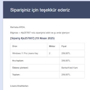 Satın Alınan Ürün Anahtarı Geçersiz Çıktı!