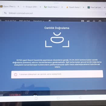 Bitexen Canlılık Doğrulama Sorunu: Saatlerdir Çözüm Bekleyen Müşteri