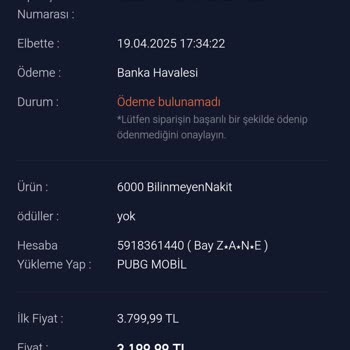 Midas Buy'dan Yapılan İşlemde UC Teslim Edilmedi