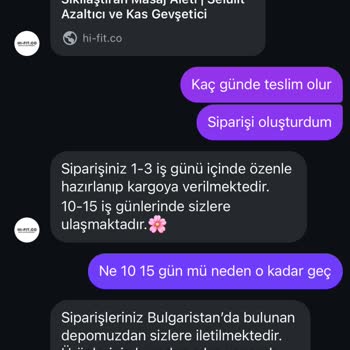 Sipariş Teslimatında Sorun Ve İade Talebi