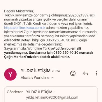 İngenico Cihazında Servis Ücreti Ve Yanıltıcı Arıza Sorunu