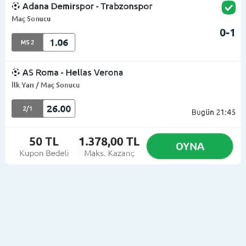 Bilyoner'de Yanlış Maç Sonucu Kaydı