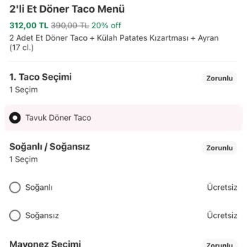 Yanlış Sipariş: Et Taco Yerine Tavuk Taco Geldi