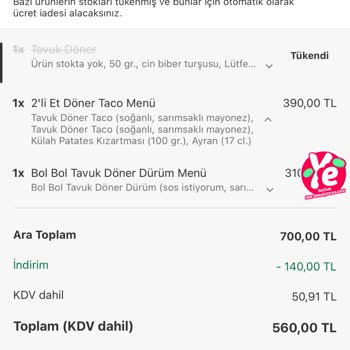 Yanlış Sipariş: Et Taco Yerine Tavuk Taco Geldi
