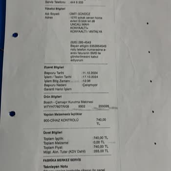 Bosch Çamaşır Kurutma Makinesi İçin Parça Temin Edilemiyor