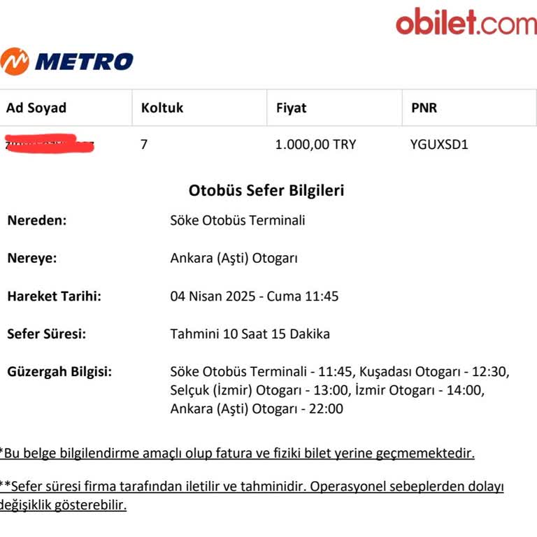Metro Turizm'den İptal Edilen Sefer Ve İade Sorunu