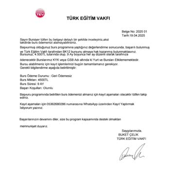 Tev Bursu Adıyla Yapılan Şüpheli İletişime Karşı Uyarı Ve Önlem Talebi