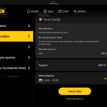 Exxen Deneme Üyeliği İptal Sorunu