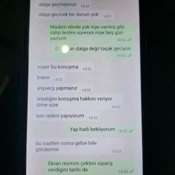 Teslim Edilmeyen Ürün Ve Sorumsuz Müşteri Hizmetleri