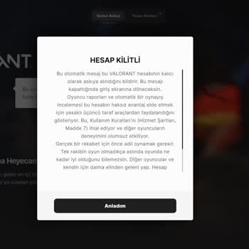 Haksız Banlanan Valorant Hesabım İçin Adalet İstiyorum